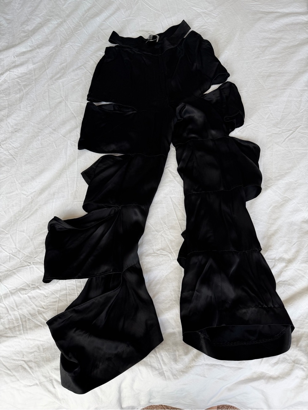 Topman Cut Out Silky Black Pants - Picture 5 of 5
